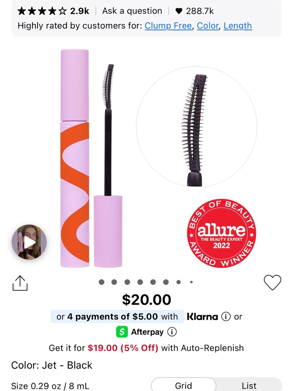 Tower 28 Jet - Black Mascara in Pink & Orange Tube